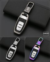 Aluminum key fob cover case fit for Audi AX4 remote key silver