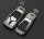 Alu Hartschalen Schlüssel Cover passend für Audi Autoschlüssel silber HEK13-AX6-15