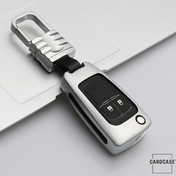 Aluminum key fob cover case fit for Opel OP6, OP7, OP8, OP5 remote key silver
