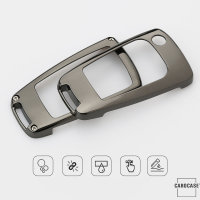 Alu Hartschalen Schlüssel Cover passend für Opel Autoschlüssel silber HEK13-OP5-15
