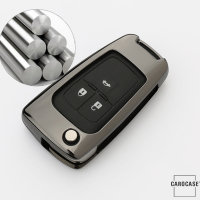 Aluminum key fob cover case fit for Opel OP6, OP7, OP8, OP5 remote key anthracite