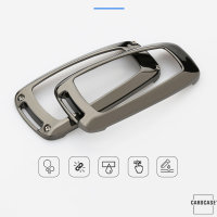Alu Hartschalen Schlüssel Cover passend für Ford Autoschlüssel anthrazit HEK13-F8-37
