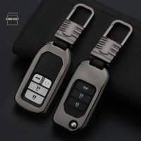 Aluminum key fob cover case fit for Honda H9, H10 remote key silver