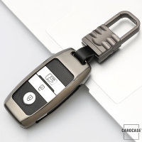 Coque de protection en Aluminium pour voiture Kia clé télécommande K7 argent
