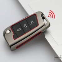 Aluminum key fob cover case fit for Volkswagen, Audi, Skoda, Seat V3, V3X remote key silver