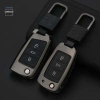 Aluminum key fob cover case fit for Volkswagen, Skoda, Seat V8X, V8 remote key rainbow