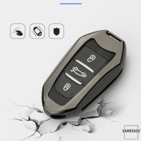 Cover Guscio / Copri-chiave Alluminio compatibile con Opel, Citroen, Peugeot P2 argento