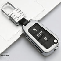 Aluminum key fob cover case fit for Opel, Citroen, Peugeot P3 remote key silver