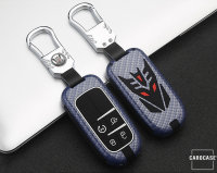 Nachleuchtende Schlüssel Cover passend für Jeep, Fiat Autoschlüssel schwarz HEK20-J6-1