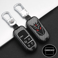 Nachleuchtende Schlüssel Cover passend für Jeep, Fiat Autoschlüssel schwarz HEK20-J7-1