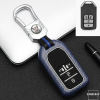 Aluminum key fob cover case fit for Honda H16 remote key blue