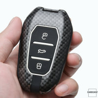 Aluminum key fob cover case fit for Opel, Citroen, Peugeot P2 remote key black