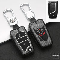 Aluminum key fob cover case fit for Toyota, Citroen, Peugeot T1 remote key black