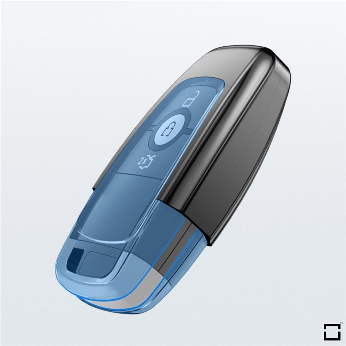 Custodia morbida in TPU per chiavi auto Audi / Seat / Skoda / VW (tipo F8) in argento | Carocase Premium