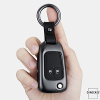 Aluminum key fob cover case fit for Opel OP6, OP7, OP8, OP5 remote key anthracite