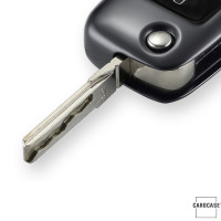 PREMIUM Alu Schlüssel Etui passend für Opel Autoschlüssel anthrazit HEK12-OP5-37