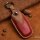 Leather key fob cover case fit for Audi AX7 remote key red