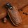 Leather key fob cover case fit for Audi AX7 remote key brown