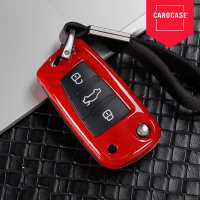 Hartschalen Etui Cover passend für Audi Schlüssel schwarz/carbon-look HEK46-AX3-97