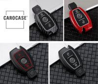 Hartschalen Etui Cover passend für Mercedes-Benz Schlüssel schwarz/rot HEK46-M6-11