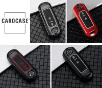 Aluminum key fob cover case fit for Mazda MZ1 remote key red/carbon-look