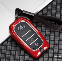 Hartschalen Etui Cover passend für Toyota Schlüssel schwarz/weiß HEK46-T3-38