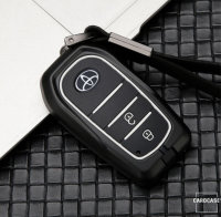 Cover Guscio / Copri-chiave Alluminio compatibile con Toyota T3 nero/bianco