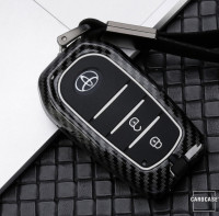 Aluminum key fob cover case fit for Toyota T3 remote key black/white