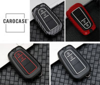 Aluminum key fob cover case fit for Toyota T5 remote key red/carbon-look