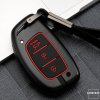 Hartschalen Etui Cover passend für Hyundai Schlüssel schwarz/carbon-look HEK46-D2-97