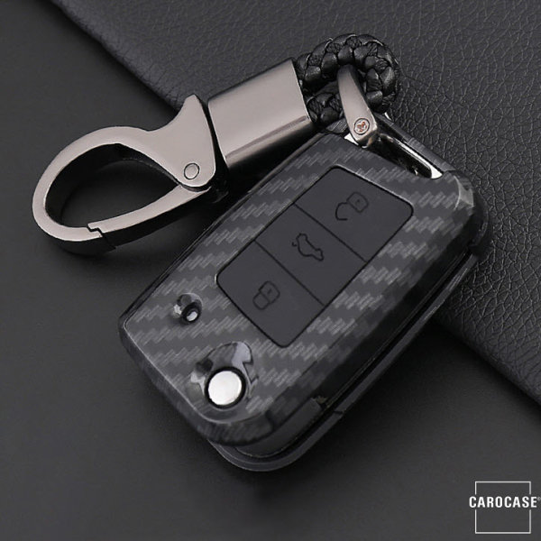 Cover Guscio / Copri-chiave plastica compatibile con Volkswagen, Audi, Skoda, Seat V3, V3X nero/nero
