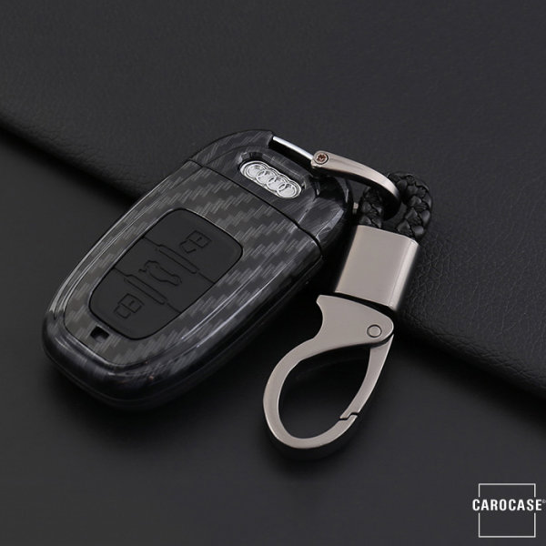 Hartschalen Etui Cover passend für Audi Schlüssel schwarz/schwarz HEK33-AX4-12