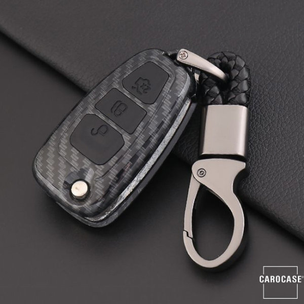 Hartschalen Etui Cover passend für Ford Schlüssel schwarz/schwarz HEK33-F4-12