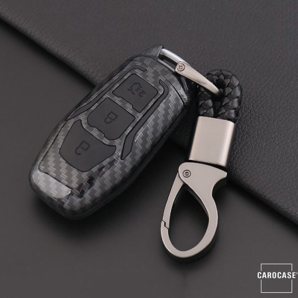 Coque de protection en plastique pour voiture Ford clé télécommande F3 noir/noir