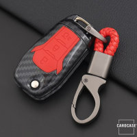 Hartschalen Etui Cover passend für Ford Schlüssel schwarz/rot HEK33-F2-11