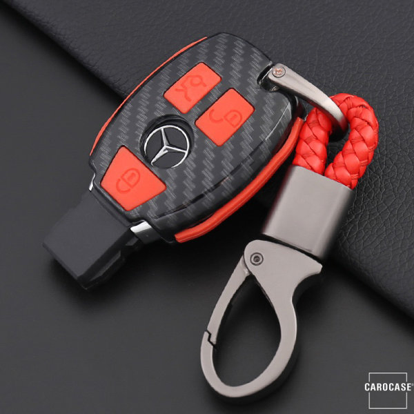 High quality plastic key fob cover case fit for Mercedes-Benz M7 remote key black/red