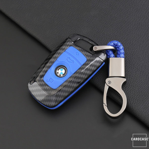 Coque de protection en plastique pour voiture BMW clé télécommande B4, B5 noir/bleu
