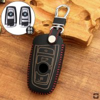 Cover Guscio / Copri-chiave Pelle compatibile con BMW B4 nero/rosso