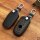 Premium Leder Schlüsselhülle / Schutzhülle (LEK37) passend für BMW Schlüssel - schwarz/rot