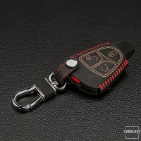 Cover Guscio / Copri-chiave Pelle compatibile con Mercedes-Benz M4 nero/rosso