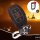 Leder Schlüssel Cover inkl. Karabinerhaken passend für Hyundai Schlüssel schwarz/schwarz LEK37-D1-12