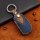 Premium Leather key fob cover case fit for Hyundai D1 remote key blue