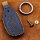 Premium Leather key fob cover case fit for Hyundai D1 remote key blue