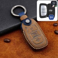 Cover Guscio / Copri-chiave Pelle premium compatibile con Hyundai D1 marrone