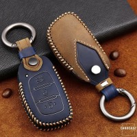Cuero de primera calidad funda para llave de Hyundai D2 marrón