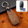 Premium Leather key fob cover case fit for Mercedes-Benz M9 remote key brown