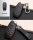 KROKO Leder Schlüssel Cover passend für Ford Schlüssel schwarz/rot LEK44-F7