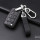 Leather key fob cover case fit for Volkswagen V3X remote key black/black