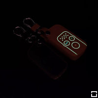 Leder Schlüssel Cover passend für Honda Schlüssel schwarz LEUCHTEND! LEK2-H8-1
