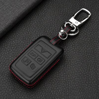 Leather key fob cover case fit for Land Rover LR1 remote key black